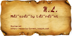 Mészöly Lóránt névjegykártya